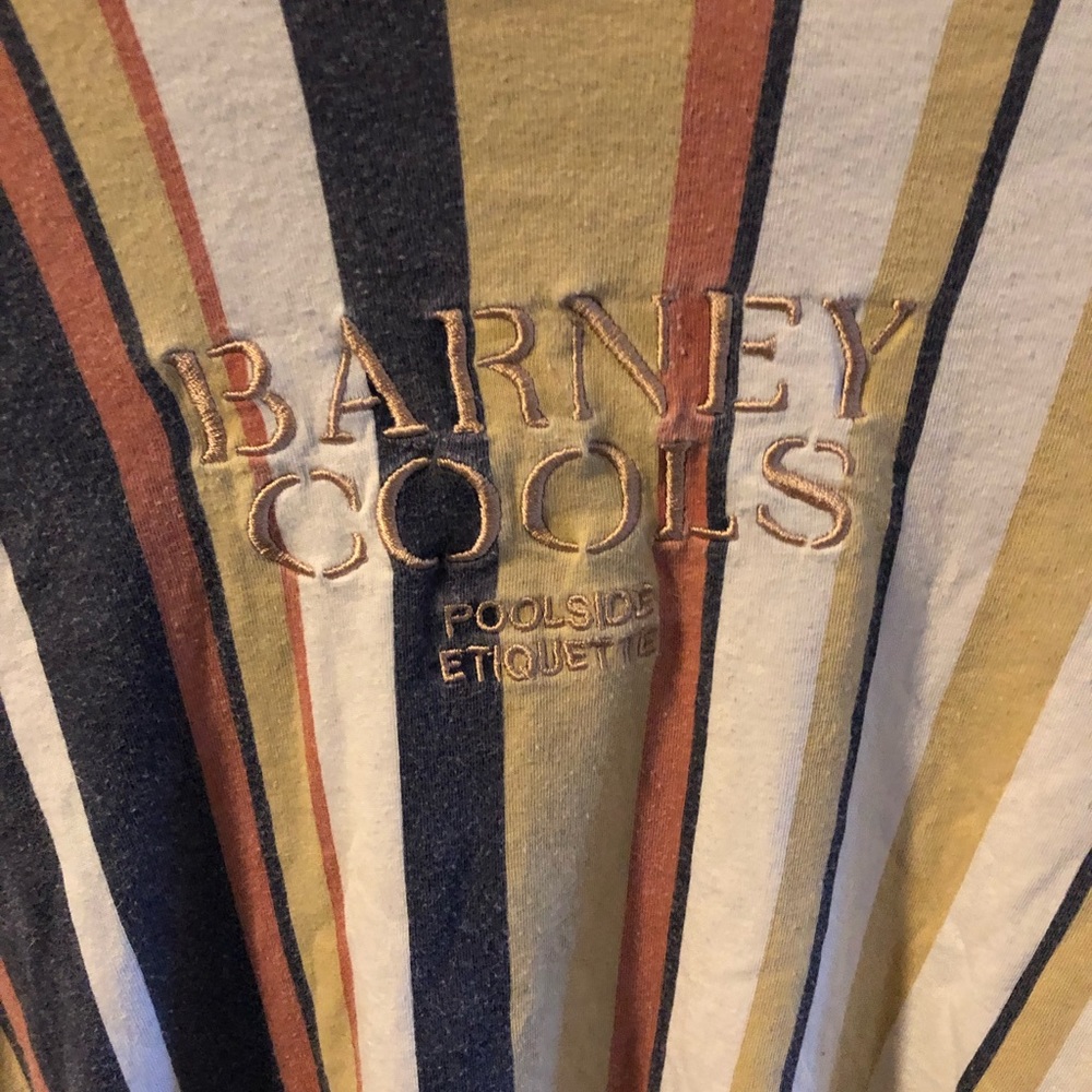 Barney cools strip shirt